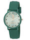 U.S. Polo Assn. Lucy Ceas Dama 36mm Cu Baterie Cu Curea Verde Din Cauciuc