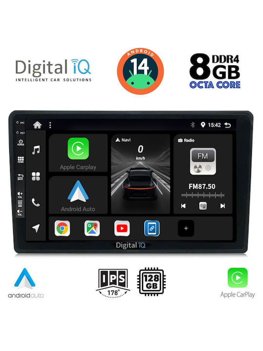 Digital IQ Автомобилна Аудио Система (Блутут/USB/AUX/WiFi/GPS/Apple-Carplay/Android-Auto) с Тъчскрийн 10"