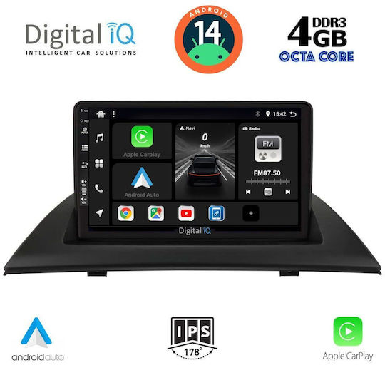Digital IQ Auto-Audiosystem für BMW X3 (E83) 2003-2010 (Bluetooth/USB/AUX/WiFi/GPS/Apple-Carplay/Android-Auto) mit Touchscreen 9"
