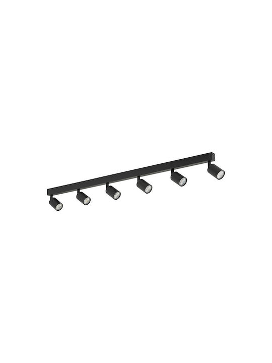 TK Lighting Spot with 10 Lights and with Socket GU10 in Black Color