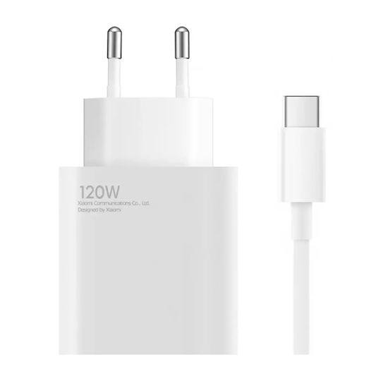 Xiaomi Φορτιστής με Θύρα USB-A και Καλώδιο USB-C 120W Power Delivery Λευκός (HyperCharge Combo)