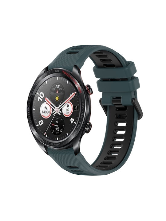 Силиконова каишка за часовник Huawei Watch Fit Special Edition в два цвята Черно+Синьо