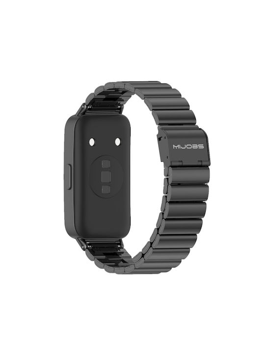 Huawei Band 8 9 Mijobs Бамбукова Катарама Гривна Неръждаема Стомана Черна