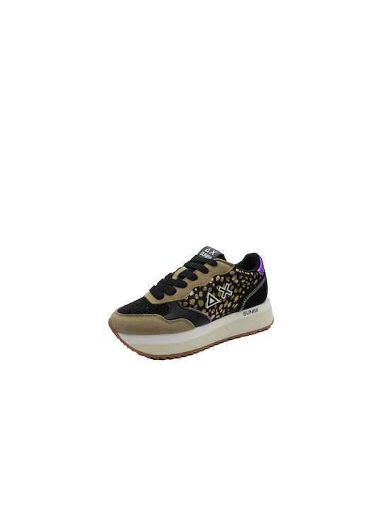 Adidași Flatforms Pentru Femei Negru-Bej-Întunecat