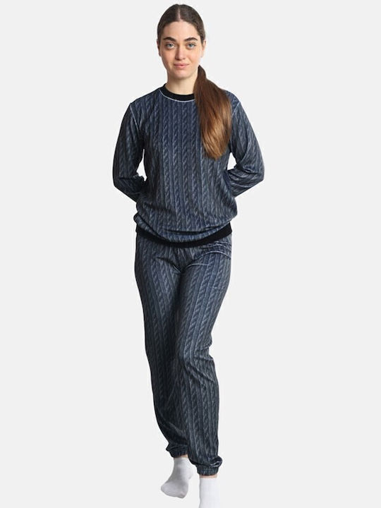 Dreams by Joyce Winter Damen Pyjama-Set Anthracite