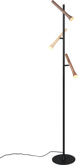 Trio Lighting Fiato LED Φωτιστικό Δαπέδου Υ150xΜ23εκ. με Ρυθμιζόμενο Λευκό Φως 400lm Μαύρο