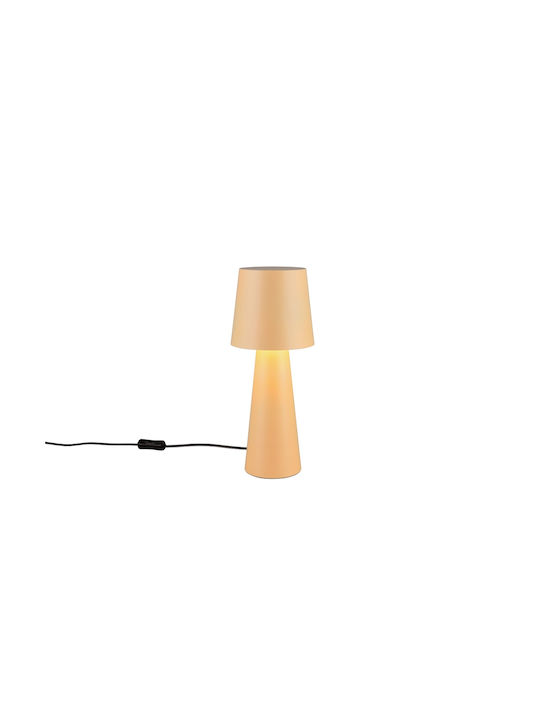 Trio Lighting Metall Tischlampe für Fassung E27 mit Beige Schirm und Basis