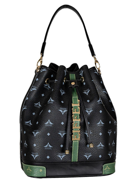 La tour Eiffel Women's Drawstring Bag Black Green
