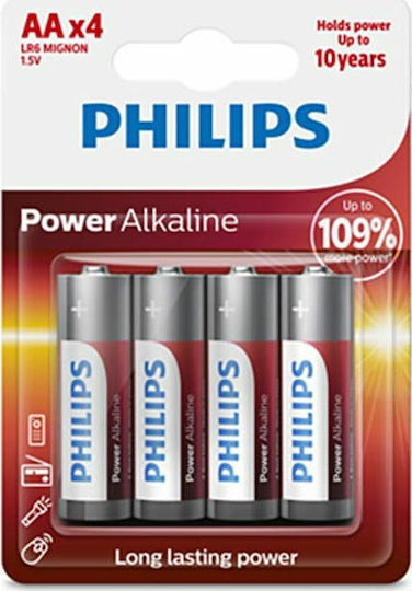 Philips Αλκαλικές Μπαταρίες AA 1.5V 4τμχ