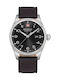 Swiss Alpine Military by Grovana Ανδρικό Ρολόι 43mm Μπαταρίας με Μαύρο Δερμάτινο Λουράκι