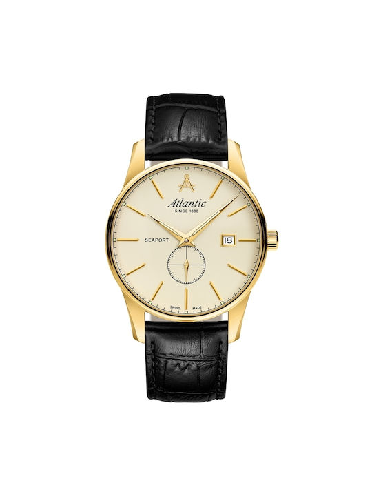 Ceas Bărbătesc 41mm Baterie cu Neagră Curea din Piele