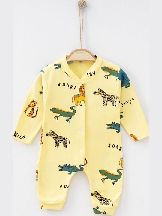 Mon Petit Art Бебешко Боди Дълъг ръкав Yellow