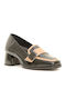 Leder Pumps mit flachem Absatz Schwarz