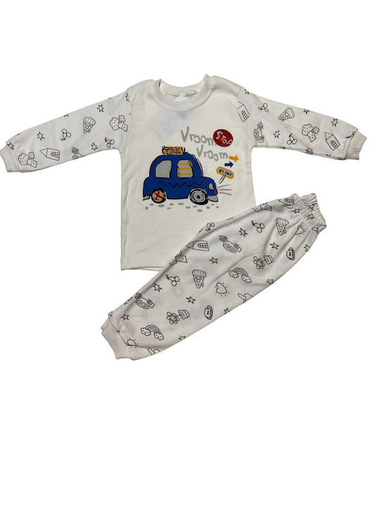 Pijama pentru copii De bumbac Ecru-blue