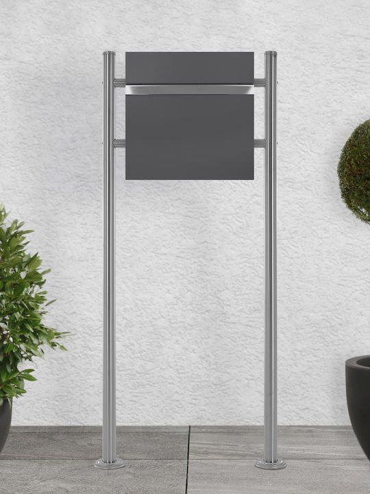 ECD Germany Außenbereich Briefkasten Inox in Gray Farbe 37x36.5x11cm
