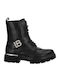 Leather Kids Boots with Laces Black