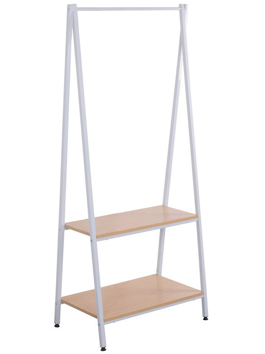 Cuier de podea Albă 64x40x150cm