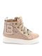 Lederne Kinderstiefeletten mit Reißverschluss Rose Gold