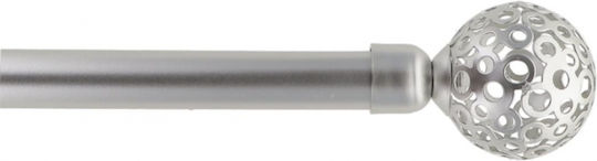 Atmosphera Metallic Curtain Pole Single 120cm Silver