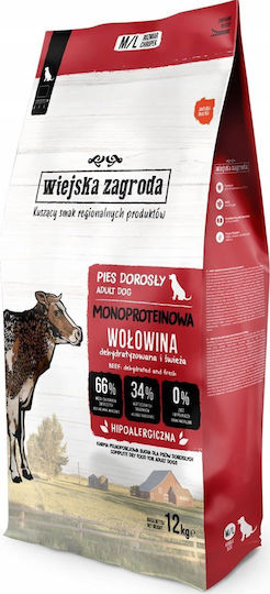 Wiejska Zagroda 12kg Hrană Uscată pentru Câini fără Cereale & Gluten cu de vită și Carne