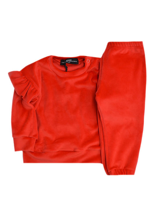 Kids Sweatpants Set Coral 2pcs