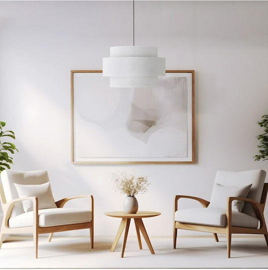 TK Lighting Pendant Light White with Socket E27