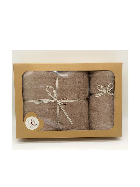 Natural Home Badehandtuch 70x140cm Braune 2Stücke