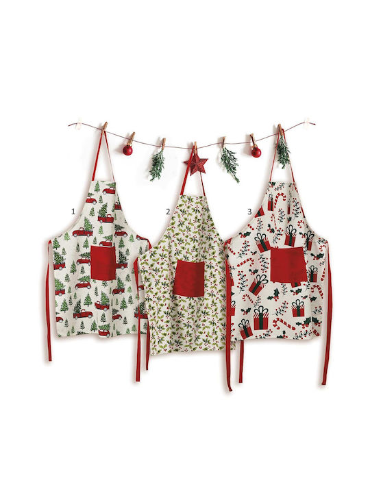 Whitegg Christmas Kitchen Αpron Fabric L60xW80cm.