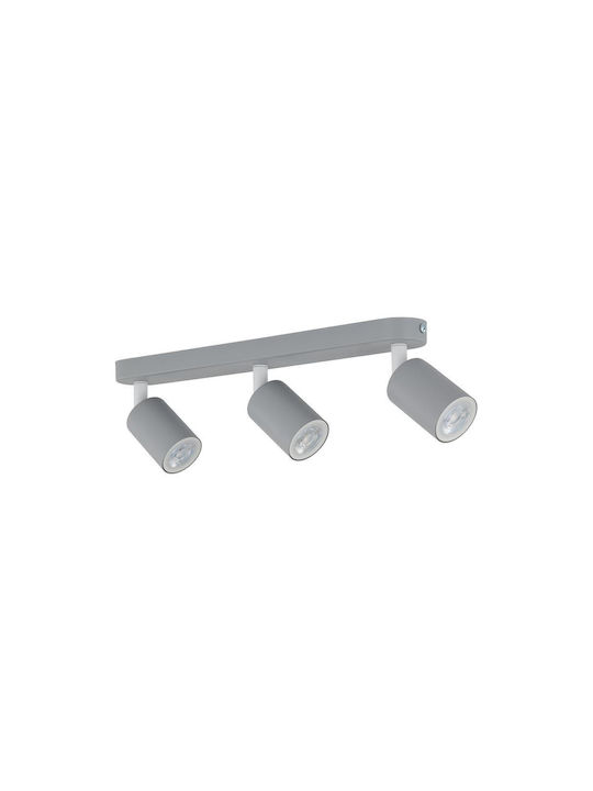 TK Lighting Τριπλό Σποτ με Ντουί GU10 σε Γκρι Χρώμα