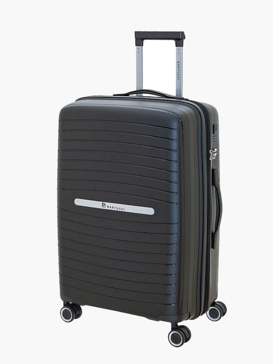 Bartuggi Cabin Hard Travel Suitcase Black with 4 Wheels Height 56cm