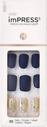Kiss Impress Colored False Nail Square Tip Blue...