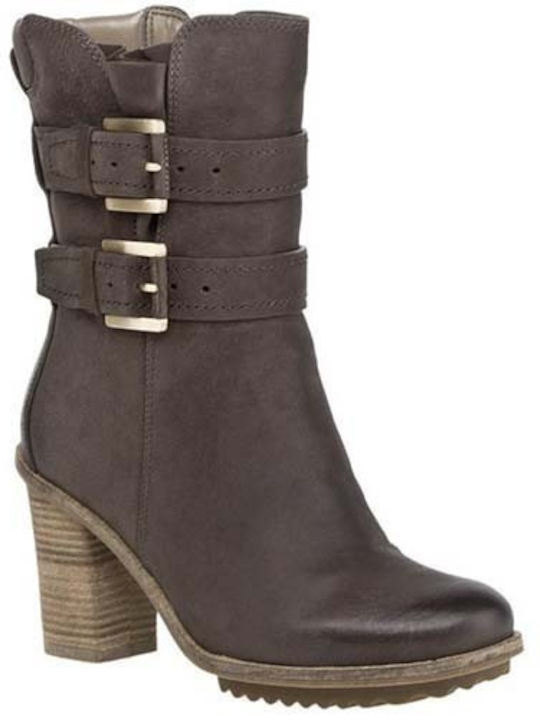 Leder Stiefeletten Damen Braun