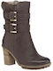 Leder Stiefeletten Damen Braun