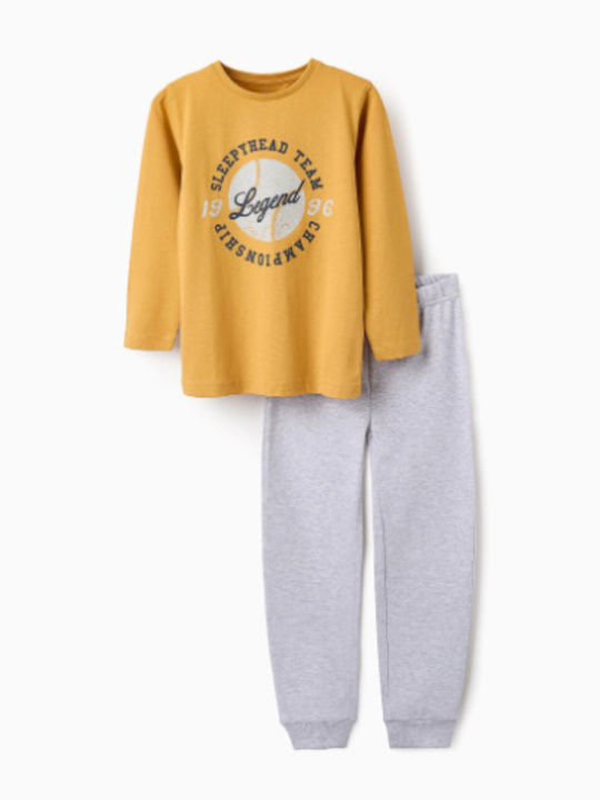 Zippy Kinder Schlafanzug Winterlich Yellow, Grey