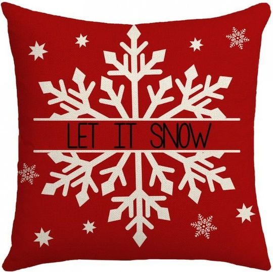 ecarla Christmas Decorative Square Pillowcase Let It Snow 45x45cm