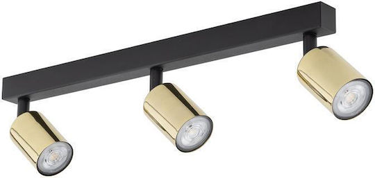 TK Lighting Τριπλό Σποτ με Ντουί GU10 σε Μαύρο Χρώμα