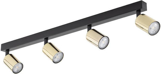 TK Lighting Σποτ με 4 Φώτα και με Ντουί GU10 σε Μαύρο Χρώμα