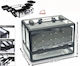 ForHome Metallic Cosmetic Case Black H22xW29.5xD20cm