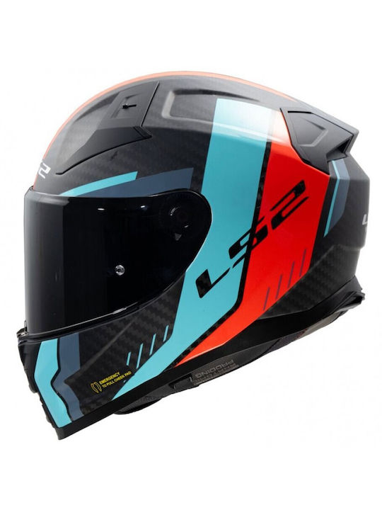 LS2 Vector II FF811 Grid Matt Red/Cyan Мотоцикл...