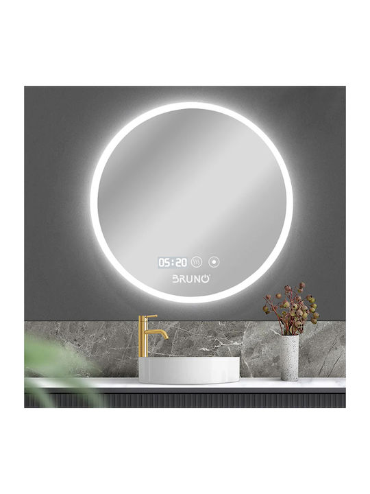 Bruno Кръгло Банско Огледало LED Touch 80x80см