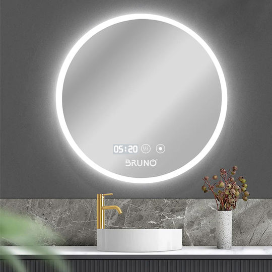Bruno BRN-0201 Στρογγυλός Led Αφής από Μέταλλο 80x80cm