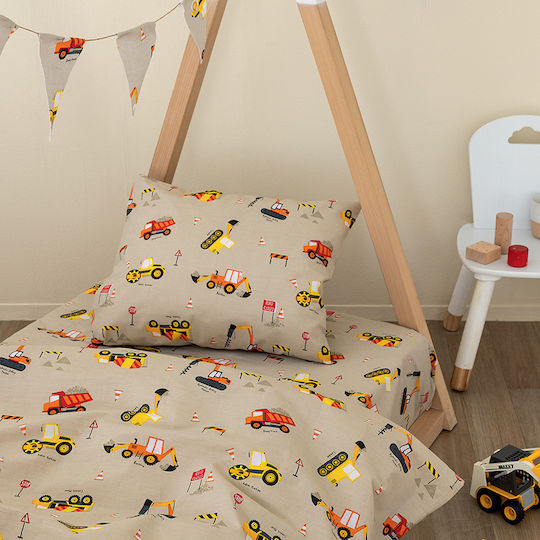 Palamaiki Set de față de pernă pentru copii din bumbac 100% 52x72buc Beige