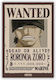 One Piece Roronoa Zoro Wanter Poster Μαγνητάκι Ψυγείου 5.5x8cm