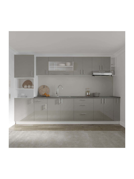Corp Επιδαπέδιο Ντουλάπι με Πάγκο Εργασίας Glossy Grey/white 40x50x80εκ.
