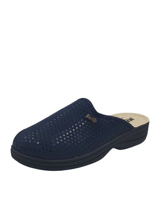 Anatomische Lederne Damen Hausschuhe Blau