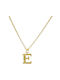 Fhs Jewlery Монограм "Ε" от Позлатено Стомана