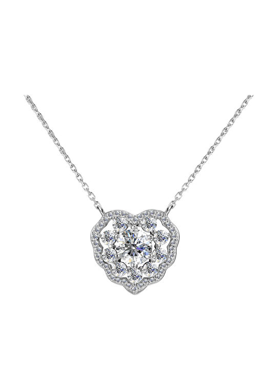Brizzling Halskette mit Design Herz aus Silber mit Diamant