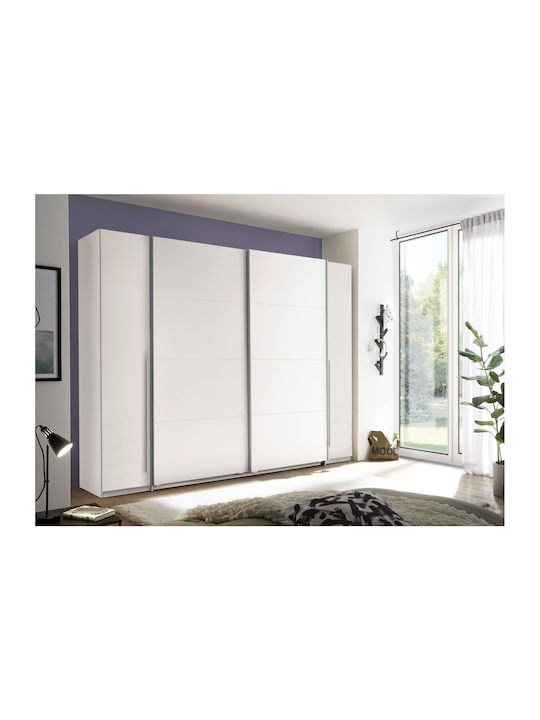 Четири врати Гардероб Плъзгащи се Prato Бял 270x60x210см