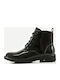 Women's Patent Leather Ankle Boots Black