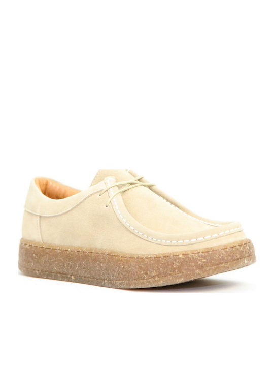 Safe Step Leather Women's Loafers in Beige Color